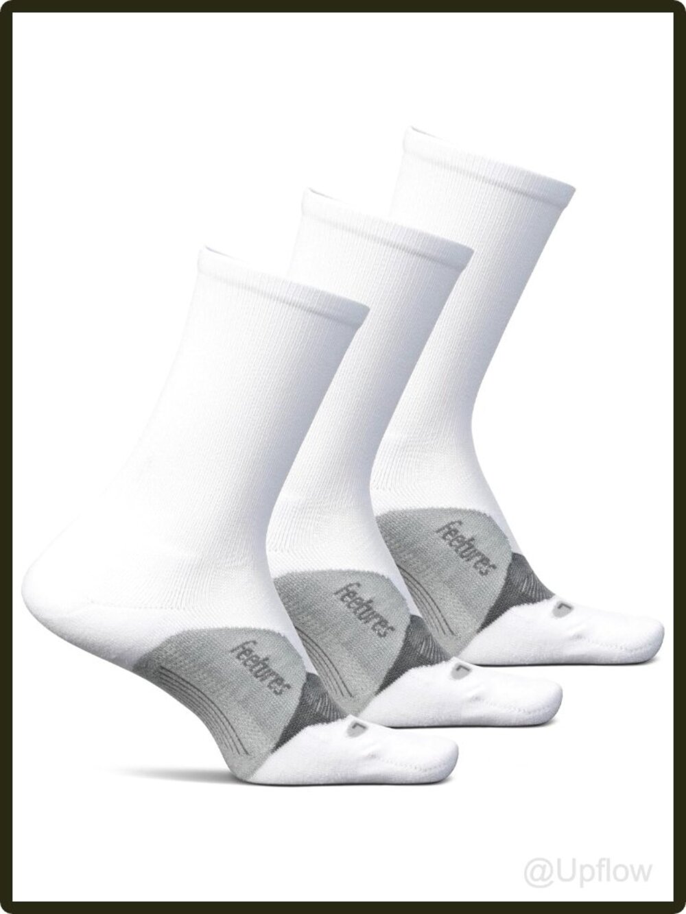 Men's Athletic Crew Socks 3 Pack Light Cushion Targeted Compression Seamless Toe